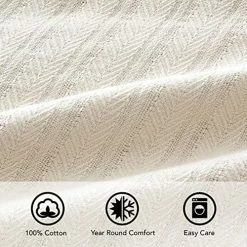 Vellux COTTON WOVEN BLANKET- Natural, Cozy, Warm, Chevron Textured, Pet-Friendly, All-Seasons - Ecru, Twin 66 X 90" Beige 11 Vellux COTTON WOVEN BLANKET- Natural, Cozy, Warm, Chevron Textured, Pet-Friendly, All-Seasons - Ecru, Twin 66 X 90" Beige -Electric Blankets Sales 2022 51wEbGD2t1L