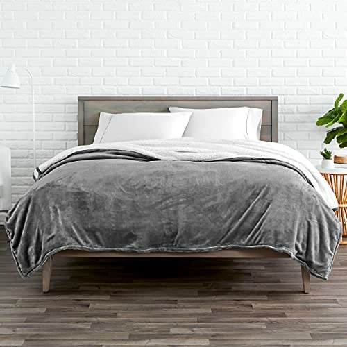 Bare Home Sherpa Fleece Blanket - Twin/Twin Extra Long Blanket - Blanket For Bed, Sofa, Couch, Camping And Travel - Warm & Lightweight - Fluffy & Soft Plush Blanket - Reversible (Twin/Twin XL, Grey) 11 - Red 5 Bare Home Sherpa Fleece Blanket - Twin/Twin Extra Long Blanket - Blanket For Bed, Sofa, Couch, Camping And Travel - Warm & Lightweight - Fluffy & Soft Plush Blanket - Reversible (Twin/Twin XL, Grey) 11 - Red - Image 3