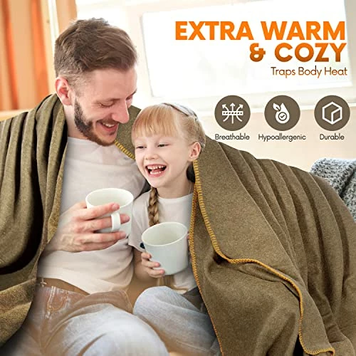 Jmr Usa Inc. JMR 66X90 Military Wool Blanket For Emergency ,Camping & Everyday Use (Olive Green ) 4 Jmr Usa Inc. JMR 66X90 Military Wool Blanket For Emergency ,Camping & Everyday Use (Olive Green ) - Image 2
