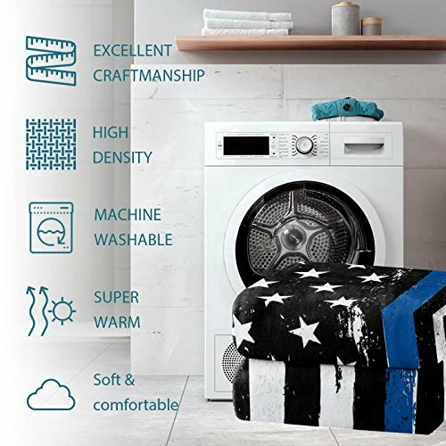 Edwiinsa Thin Blue Line Police Blanket Fleece Throw Blankets 40'' X 50'', Lightweight Super Soft Micrifiber Honor Law Enforcement USA Vintage Warm Plush Cozy Luxury Bed Blankets All Season For Couch/Sofa/Gift You Are My Sunshine Chalk 5 Edwiinsa Thin Blue Line Police Blanket Fleece Throw Blankets 40'' X 50'', Lightweight Super Soft Micrifiber Honor Law Enforcement USA Vintage Warm Plush Cozy Luxury Bed Blankets All Season For Couch/Sofa/Gift You Are My Sunshine Chalk - Image 3