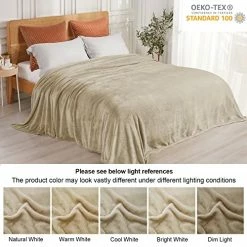 PHF Ultra Soft Fleece Blanket King Size, No Shed No Pilling Luxury Plush Cozy Flannel 300GSM Lightweight Blanket For Bed, Couch, Chair, Sofa Suitable For All Season, 108" X 90", Khaki 22 PHF Ultra Soft Fleece Blanket King Size, No Shed No Pilling Luxury Plush Cozy Flannel 300GSM Lightweight Blanket For Bed, Couch, Chair, Sofa Suitable For All Season, 108" X 90", Khaki -Electric Blankets Sales 2022 51x73d9hqJL