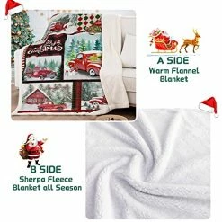 Drucon Christmas Blanket Red Truck Throw Blanket Christmas Tree Snowman Printed Sherpa Blanket Soft Warm Microfiber Blanket For Bed, Couch And Travel 60" X 80" -Electric Blankets Sales 2022 51x7u7iyJnL