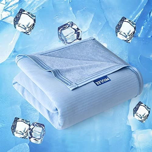 MIULEE Cooling Blanket Lightweight Breathable Summer Blanket Absorbs Heat Keep Cool, Japanese Q-Max>0.43 Cooling Fiber, Bamboo Blankets For Hot Sleepers Night Sweats Twin/Full Size 60" X 80"(Grey) 9 MIULEE Cooling Blanket Lightweight Breathable Summer Blanket Absorbs Heat Keep Cool, Japanese Q-Max>0.43 Cooling Fiber, Bamboo Blankets For Hot Sleepers Night Sweats Twin/Full Size 60" X 80"(Grey) - Image 7