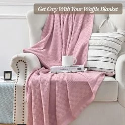 Chavish Cotton Waffle Wave Blanket Oversized, 59"x79" Luxury Soft Breathable Waffle Blanket Skin Friendly, Lightweight Blanket Layer For Bed Pink Style3-blue 12 Chavish Cotton Waffle Wave Blanket Oversized, 59"x79" Luxury Soft Breathable Waffle Blanket Skin Friendly, Lightweight Blanket Layer For Bed Pink Style3-blue -Electric Blankets Sales 2022 51xi79rzvXL