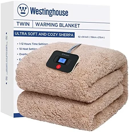 Westinghouse Electric Blanket Full Size, Soft Plush Sherpa Heated Blanket With 10 Heating Levels & 1-12 Hours Auto-Off, Machine Washable, 62x84 Inches, Darkgrey 6 Westinghouse Electric Blanket Full Size, Soft Plush Sherpa Heated Blanket With 10 Heating Levels & 1-12 Hours Auto-Off, Machine Washable, 62x84 Inches, Darkgrey - Image 4