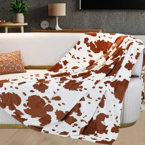 KIVEE Brown Cow Print Blanket Plush Flannel Fleece Cute Throw Blanket Soft Warm Cow Blankets And Throws Lightweight Sofa Bed Travel Couch Blankets For Baby Kids Adults Girls Boys Teens Gift 50x60 Inch 13 KIVEE Brown Cow Print Blanket Plush Flannel Fleece Cute Throw Blanket Soft Warm Cow Blankets And Throws Lightweight Sofa Bed Travel Couch Blankets For Baby Kids Adults Girls Boys Teens Gift 50x60 Inch - Image 11