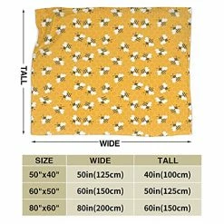 LIBIFALL Bee Soft Flannel Fleece Throw Blanket,Bumble Bees Producing Honey by Filling Honeycombs Cells,Home Decor Micro Warm Blanket for Couch Bed,50" x 60",Yellow Style03 -Electric Blankets Sales 2022 51yQ6BrGszS