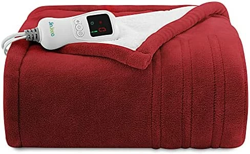JinJeeo Heated Blanket Sherpa Electric Throw Blanket For Winter,6 Heat Settings Heating Blanket With 9hrs Timer Auto Shut Off,Home Couch,Machine Washable,50"x 60" Grey 12 JinJeeo Heated Blanket Sherpa Electric Throw Blanket For Winter,6 Heat Settings Heating Blanket With 9hrs Timer Auto Shut Off,Home Couch,Machine Washable,50"x 60" Grey - Image 10