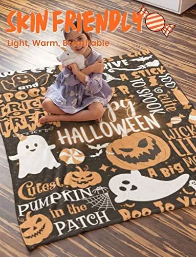 InnoBeta Halloween Decorations Gifts For Kids Women Teens Adults, Bed Flannel Fleece Blankets (50"x 65"), Funny Gifts For Halloween Lovers Or Party's Hostess, Halloween Party Supplies - Happy Halloween 5 InnoBeta Halloween Decorations Gifts For Kids Women Teens Adults, Bed Flannel Fleece Blankets (50"x 65"), Funny Gifts For Halloween Lovers Or Party's Hostess, Halloween Party Supplies - Happy Halloween - Image 3