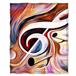 Jekeno Music Blanket Smooth Soft Print Blanket Kid Baby For Sofa Chair Bed Office Travelling Camping 50"x60"