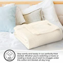 Whisper Organics 100% Cotton Blanket - Woven Cotton Blanket - Organic Cotton Blanket - Breathable Blanket For Bed - GOTS Certified Bed Blanket, 108"x90" (Natural, King) -Electric Blankets Sales 2022 51z04RtlbXL
