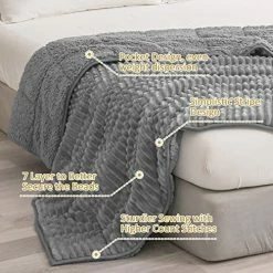 Uttermara Weighted Blanket Full Queen Size (15lbs 60" X 80" ) For Adult, Hugs You With Fluffy Warm Sherpa And Soft Striped Fleece, Cozy Sherpa Weighted Blanket Ideal Gift For Women, Grey Lemon Yellow 20 Uttermara Weighted Blanket Full Queen Size (15lbs 60" X 80" ) For Adult, Hugs You With Fluffy Warm Sherpa And Soft Striped Fleece, Cozy Sherpa Weighted Blanket Ideal Gift For Women, Grey Lemon Yellow -Electric Blankets Sales 2022 51z76Y1Zi7L