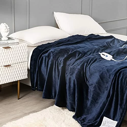 HOMLYNS Electric Blanket Twin Size With 1-12 Hrs Timer Auto-Off & 10 Heating Levels, Double-Layer Flannel Heated Blanket With ETL Certification, Machine Washable Heating Blanket (62”x 84”, Grey) 7 HOMLYNS Electric Blanket Twin Size With 1-12 Hrs Timer Auto-Off & 10 Heating Levels, Double-Layer Flannel Heated Blanket With ETL Certification, Machine Washable Heating Blanket (62”x 84”, Grey) - Image 5