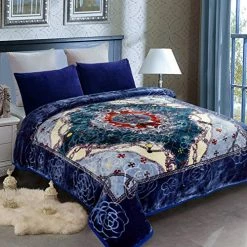 JML Heavy Fleece Blanket King(85"x95", 10lbs), 2 Ply Korean Mink Blanket - Soft Warm Thick Korean Mink Printed Plush Asian Fleece Raschel Bed Blanket For Autumn,Winter,Bed,Home,Gifts Red Floral