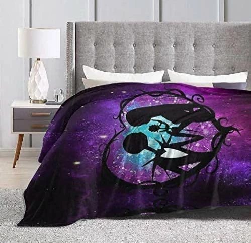Vankie Nightmare Before Christmas Valentine's Lovers Ultra Soft Blanket 80"x60" Inch, Flannel Fleece Summer Season Light Weight Living Room Bedding/Bedroom 4 Vankie Nightmare Before Christmas Valentine's Lovers Ultra Soft Blanket 80"x60" Inch, Flannel Fleece Summer Season Light Weight Living Room Bedding/Bedroom - Image 2