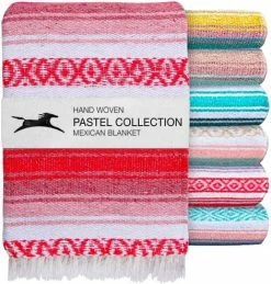 El Paso Designs Boho Blanket | Soft Woven Mexican Meditation Falsa | Perfect For Boho Home Decor, Yoga Towel, Patio, Beach Blanket, Sofa, Couch Cover (Blue & Mint) Blue And Mint -Electric Blankets Sales 2022 61 L0gSjRoL. AC