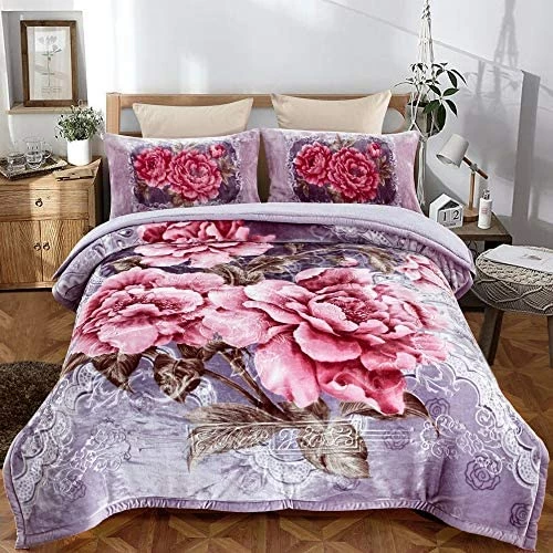 JML Fleece Blanket 79"x 91", 3- Pieces Sherpa Blanket - Super Soft Warm, Korean Style Reversible Embossed Winter Borrego Blanket, Purple Printed - Black Pattern 13 JML Fleece Blanket 79"x 91", 3- Pieces Sherpa Blanket - Super Soft Warm, Korean Style Reversible Embossed Winter Borrego Blanket, Purple Printed - Black Pattern - Image 11