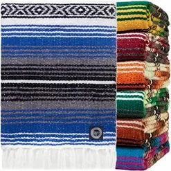 Orizaba Original Rasta Hand Made Mexican Blanket | Yoga Blanket | Beach Blanket | Picnic Blanket | Falsa | Saltillo | Serape - Ikal -Electric Blankets Sales 2022 611d0dqaDbL. AC