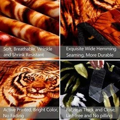 JML 10 Pounds Heavy Plush Soft Blankets For Winter, Korean Style Mink Velvet Fleece Blanket - 2 Ply A&B Printed Raschel Bed Blanket 85" X 93" (Tigers) Animal Printed - Tigers -Electric Blankets Sales 2022 6123YURoXgL