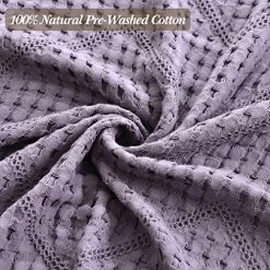 Chavish Cotton Waffle Wave Blanket Oversized, 59"x79" Luxury Soft Breathable Waffle Blanket Skin Friendly, Lightweight Blanket Layer For Couch Bed Sofa Blue Style2-rose -Electric Blankets Sales 2022 614MSPhQFuL