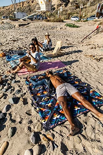 Nomadix Festival Blanket - Perfect For Picnics, Camping, & Lawn Seating - Plush Top & Water Resistant Base - Made With Post Consumer Recycled Materials - Stripes Retro - 60x70 4 Nomadix Festival Blanket - Perfect For Picnics, Camping, & Lawn Seating - Plush Top & Water Resistant Base - Made With Post Consumer Recycled Materials - Stripes Retro - 60x70 - Image 2