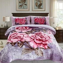 JML Luxury Sherpa Flannel Blanket 3-Piece, Winter Warm Bed Blanket With 2 Pillow Shams- Soft, Warm, Korean Style Printed Embossed Reversible Plush Bed Blanket, Poney King Size (79" X 91") Purple Floral 14 JML Luxury Sherpa Flannel Blanket 3-Piece, Winter Warm Bed Blanket With 2 Pillow Shams- Soft, Warm, Korean Style Printed Embossed Reversible Plush Bed Blanket, Poney King Size (79" X 91") Purple Floral -Electric Blankets Sales 2022 61EcmtHa9iL