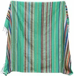 Eccbox 84 X 59 Inch Large Mexican Serape Blanket With Assorted Bright Colors Mexican Tablecloth For Mexican Wedding Party Decorations Jacquard Green -Electric Blankets Sales 2022 61EsVpag8GL. AC