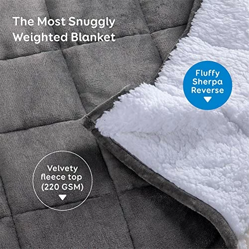 Uttermara Weighted Blanket Twin Size 48x72 Inch, 15 LBS Adult Weighted Blanket Great For Relax & Sleep, Soft Plush Fleece & Cozy Warm Sherpa Reverse, Twin Snug Heavy Blanket For Couch Bed, Grey 4 Uttermara Weighted Blanket Twin Size 48x72 Inch, 15 LBS Adult Weighted Blanket Great For Relax & Sleep, Soft Plush Fleece & Cozy Warm Sherpa Reverse, Twin Snug Heavy Blanket For Couch Bed, Grey - Image 2