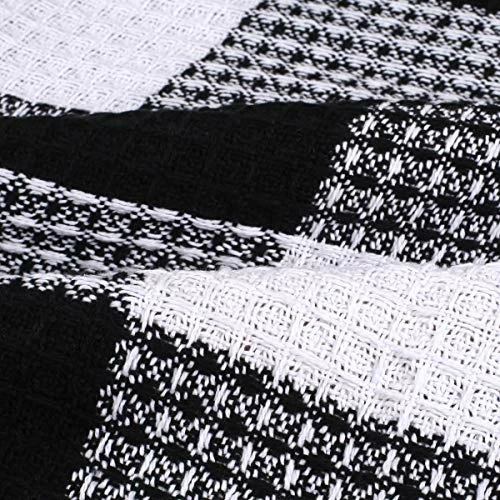 Ramanta Home Soft Premium Cotton Thermal Blanket In Buffalo Check Waffle Weave King Blackwhite,All Season Blanket,Breathable Cotton Blanket,Light Weight Blanket,Perfect For Layering Any Bed-Provides Comfort Black/white 5 Ramanta Home Soft Premium Cotton Thermal Blanket In Buffalo Check Waffle Weave King Blackwhite,All Season Blanket,Breathable Cotton Blanket,Light Weight Blanket,Perfect For Layering Any Bed-Provides Comfort Black/white - Image 3