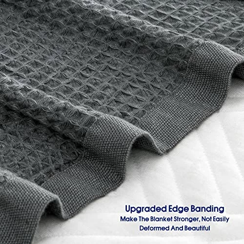 Bobor Cooling Blanket, 100% Bamboo Waffle Pattern Weave Blanket, Soft Lightweight Blanket, Summer Keeps Cool At Night, Home Decoration Blanket For Couch And Bed (59"x79", Dark Grey) 8 Bobor Cooling Blanket, 100% Bamboo Waffle Pattern Weave Blanket, Soft Lightweight Blanket, Summer Keeps Cool At Night, Home Decoration Blanket For Couch And Bed (59"x79", Dark Grey) - Image 6
