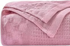 Chavish Cotton Waffle Wave Blanket Oversized, 59"x79" Luxury Soft Breathable Waffle Blanket Skin Friendly, Lightweight Blanket Layer For Couch Bed Sofa Blue Style2-rose -Electric Blankets Sales 2022 61MSq1u6 hL. AC