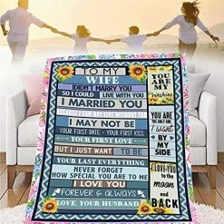 CHAOMIC To My Wife Blanket Valentine's Day Gift For Wife Blanket Husband To Wife Air Mail Letter Quilts Romantic Light Soft Flannel Blanket For Anniversary Birthday (60x80 In) -Electric Blankets Sales 2022 61NsfPaKarL