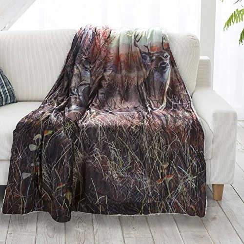 Lavish Home Sherpa Fleece Throw Deer Print Pattern, Lightweight Hypoallergenic Bed Or Couch Soft Plush Blanket For Adults And Kids, 60” (L) X 50” (W), Multicolor 3 Lavish Home Sherpa Fleece Throw Deer Print Pattern, Lightweight Hypoallergenic Bed Or Couch Soft Plush Blanket For Adults And Kids, 60” (L) X 50” (W), Multicolor