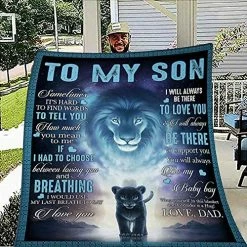 CHAOMIC Fleece Blanket To My Son From Mom Letter Printed Blanket Mom For Son Air Mail Blanket Son Letter Quilts Positive Encourage Love Son's Flannel Blanket Gifts (Love Son-47x60in) To My Son-60*80in -Electric Blankets Sales 2022 61Ud3BRy2rL. AC