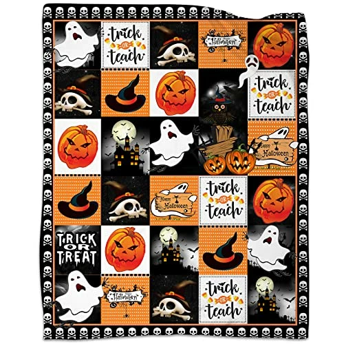 JOPJOLIW Halloween Ghost Blanket Ultra-Soft Flannel Blanket Pumpkin Lightweight Halloween Party Blankets For Bed Sofa Couch 60" X 50" -1 Pumpkin-1 3 JOPJOLIW Halloween Ghost Blanket Ultra-Soft Flannel Blanket Pumpkin Lightweight Halloween Party Blankets For Bed Sofa Couch 60" X 50" -1 Pumpkin-1