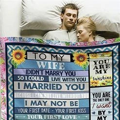 CHAOMIC To My Wife Blanket Valentine's Day Gift For Wife Blanket Husband To Wife Air Mail Letter Quilts Romantic Light Soft Flannel Blanket For Anniversary Birthday (60x80 In) -Electric Blankets Sales 2022 61WdAm3J19L