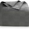 Oakias Cotton Blanket Queen Grey – Premium Quality Thermal Blanket – 350 GSM – 90 X 90 Inches – Soft And Breathable – Perfect For Covering Any Bed