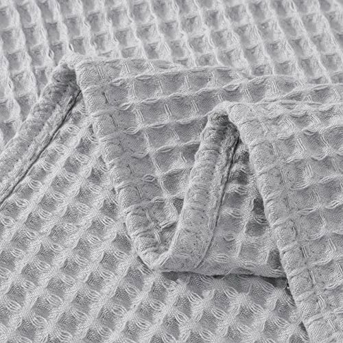 HBlife Premium 100% Cotton Blanket King Size, Soft Lightweight Breathable Waffle Weave Thermal Blanket For Home Decoration, Grey 90 X 106 Inches 6 HBlife Premium 100% Cotton Blanket King Size, Soft Lightweight Breathable Waffle Weave Thermal Blanket For Home Decoration, Grey 90 X 106 Inches - Image 4