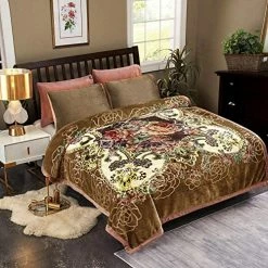 JML Plush Raschel Blanket, Korean Mink Blankets - Silky Soft, 2 Ply Printed Fleece Blanket (Brown, Queen) -Electric Blankets Sales 2022 61YBFiNWs7L. AC 2