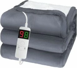 Octrot Heated Electric Blanket Heating Sherpa Twin Size Blankets With Auto Off 10 Heating Levels 1-8 Hours For Adults Fast Warming Blankets And Throws For Women, Washable (62" X 84", Grey) -Electric Blankets Sales 2022 61acenuaYbL. AC 1