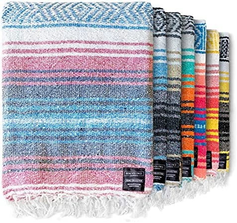 Benevolence LA Authentic Mexican Blanket - Beach Blanket, Handwoven Serape Blanket, Perfect Beach Blankets, Picnic Blanket, Outdoor Blanket, Yoga Blanket, Camping Blanket, Car Blanket, Woven Blanket (Rust) Mint 7 Benevolence LA Authentic Mexican Blanket - Beach Blanket, Handwoven Serape Blanket, Perfect Beach Blankets, Picnic Blanket, Outdoor Blanket, Yoga Blanket, Camping Blanket, Car Blanket, Woven Blanket (Rust) Mint - Image 5