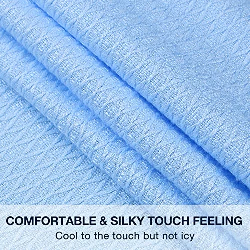 USERF Lightweight Cooling Bamboo Blankets For Hot Sleepers Cool Summer Blankets Twin Size Ultra Soft Muslin Cool Throw Blankets For Hot Flashes Throw Blanket For Bed Couch Sofa Quilt Bedding Hospital, Blue 4 USERF Lightweight Cooling Bamboo Blankets For Hot Sleepers Cool Summer Blankets Twin Size Ultra Soft Muslin Cool Throw Blankets For Hot Flashes Throw Blanket For Bed Couch Sofa Quilt Bedding Hospital, Blue - Image 2