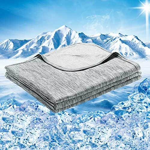 NITOWOLF Cooling Blanket Summer Breathable Blanket Absorbs Body Heat And Keep You Cool, Lightweight Skin-Friendly Bed Blanket Dissipates Heat For Hot Sleeper(59x79inch, Gray) 9 NITOWOLF Cooling Blanket Summer Breathable Blanket Absorbs Body Heat And Keep You Cool, Lightweight Skin-Friendly Bed Blanket Dissipates Heat For Hot Sleeper(59x79inch, Gray) - Image 7
