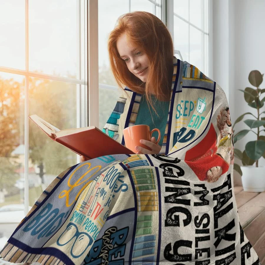 POQUSH Book Lovers Gifts Blanket 80"x60",Gifts For Book Lovers Women, Women Reading Gifts For Book Lovers,Book Reader Gifts,Book Club /Bookworm Gifts For Reading Lover Bookish,Literary Gifts Ideas 6 POQUSH Book Lovers Gifts Blanket 80"x60",Gifts For Book Lovers Women, Women Reading Gifts For Book Lovers,Book Reader Gifts,Book Club /Bookworm Gifts For Reading Lover Bookish,Literary Gifts Ideas - Image 4
