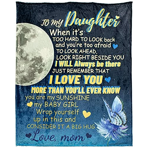 KAAYEE Daughter Blanket Gifts From Mom, To My Daughter Ultra-Soft Flannel Blanket, Wedding Birthday Gifts For Daughter From Mom, Unique Back To School Graduation Gifts For Daughter, 60" X 50" To Mom Blanket 3 KAAYEE Daughter Blanket Gifts From Mom, To My Daughter Ultra-Soft Flannel Blanket, Wedding Birthday Gifts For Daughter From Mom, Unique Back To School Graduation Gifts For Daughter, 60" X 50" To Mom Blanket