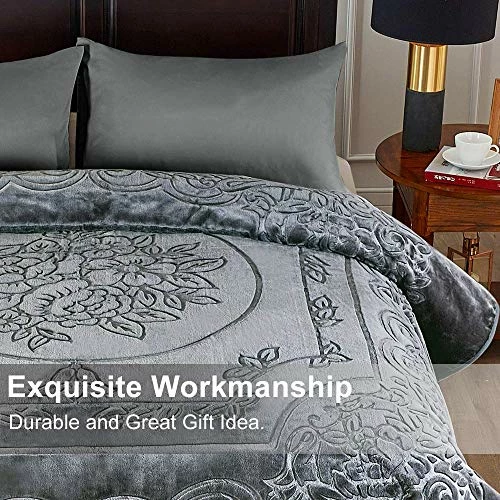 JML Fleece Blanket King Size, Heavy Korean Mink Blanket 85 X 95 Inches- 9 Lbs, Single Ply, Soft And Warm, Thick Raschel Printed Mink Blanket For Autumn,Winter,Bed,Home,Gifts, Grey Solid Color Printed - Teal 8 JML Fleece Blanket King Size, Heavy Korean Mink Blanket 85 X 95 Inches- 9 Lbs, Single Ply, Soft And Warm, Thick Raschel Printed Mink Blanket For Autumn,Winter,Bed,Home,Gifts, Grey Solid Color Printed - Teal - Image 6