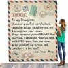 N/V To My Daughter Blanket From Mom Fleece Blanket Letter Printed Quilts Air Mail Blanket Personalized Custom Gifts -Electric Blankets Sales 2022 61jd66X4Y2L