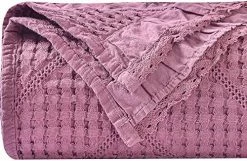 Chavish Cotton Waffle Wave Blanket Oversized, 59"x79" Luxury Soft Breathable Waffle Blanket Skin Friendly, Lightweight Blanket Layer For Couch Bed Sofa Blue Style2-rose -Electric Blankets Sales 2022 61kCAeygxpL. AC
