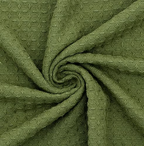 E DECOR 100% Cotton Blanket Twin Size 66X90 Knit Throw Waffle Weave Soft And Warm Light Weight Breathable PRE-Washed All Season Perfect Baby Blanket For Living Room Bed Sofa Couch (SAGE Green) 5 E DECOR 100% Cotton Blanket Twin Size 66X90 Knit Throw Waffle Weave Soft And Warm Light Weight Breathable PRE-Washed All Season Perfect Baby Blanket For Living Room Bed Sofa Couch (SAGE Green) - Image 3