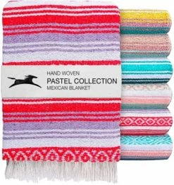 El Paso Designs Boho Blanket | Soft Woven Mexican Meditation Falsa | Perfect For Boho Home Decor, Yoga Towel, Patio, Beach Blanket, Sofa, Couch Cover (Blue & Mint) Blue And Mint -Electric Blankets Sales 2022 61msgZbS2IL. AC